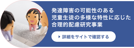発達障害の可能性のある児童生徒の多様な特性に応じた合理的配慮研究事業